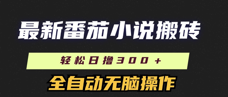 最新番茄小说搬砖，日撸300＋！全自动操作，可矩阵放大！-时创创业网