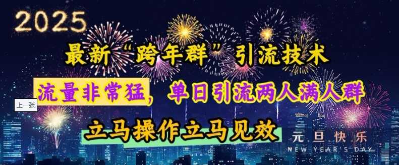 最新“跨年群”引流，流量非常猛，单日引流两人满人群，立马操作立马见效【揭秘】-时创创业网