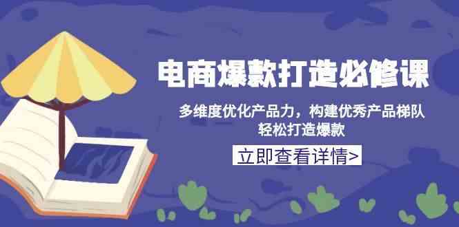 电商爆款打造必修课：多维度优化产品力，构建优秀产品梯队，轻松打造爆款-时创创业网