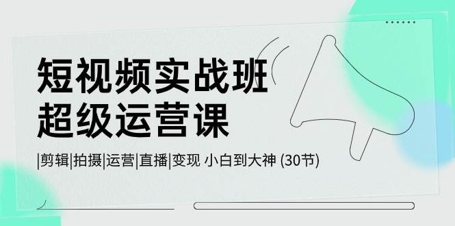 短视频实战班-超级运营课，|剪辑|拍摄|运营|直播|变现 小白到大神 (30节)-时创创业网