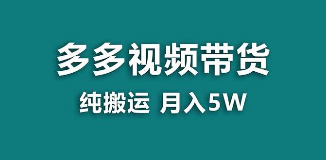 【蓝海项目】拼多多视频带货 纯搬运一个月搞了5w佣金，小白也能操作 送工具-时创创业网