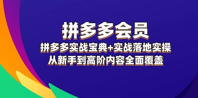 拼多多 会员，拼多多实战宝典+实战落地实操，从新手到高阶内容全面覆盖-时创创业网