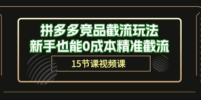 拼多多竞品截流玩法，新手也能0成本精准截流（15节课）-时创创业网